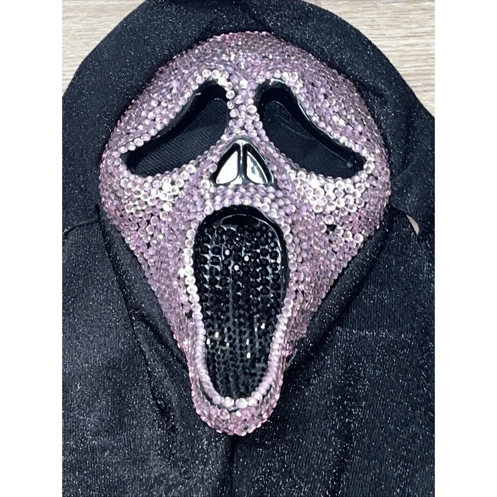 Spirit Ghost Face Pink Bedazzled Rhinestone Bling Full Mask SCREAM Halloween 🎃